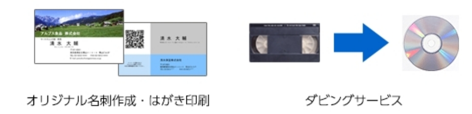 名刺・はがき印刷, ダビングサービス説明図
